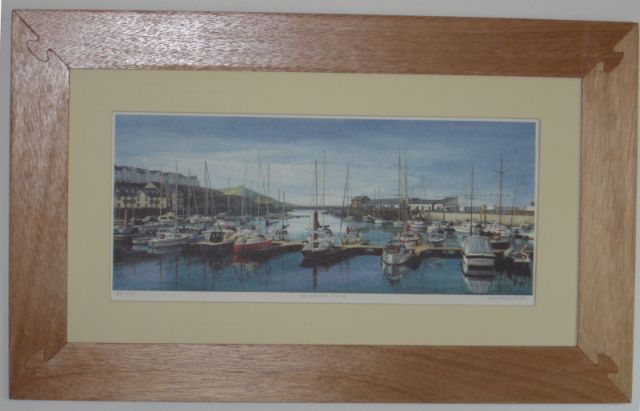 A custom-made frame for a picture of Aberystwyth Marina