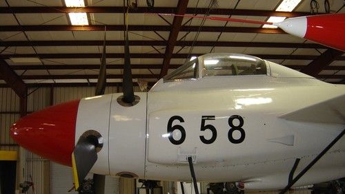 The propellor and cockpit of the Lockheed XFV VTOL aircraft.